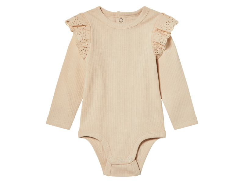 lupilu® Dívčí body s dlouhými rukávy (50/56, béžová)