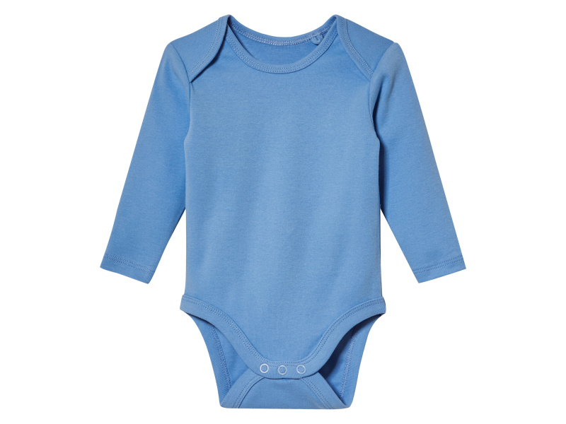 lupilu® Dětské body s dlouhými rukávy z merino vlny a hedvábí (74/80, modrá)