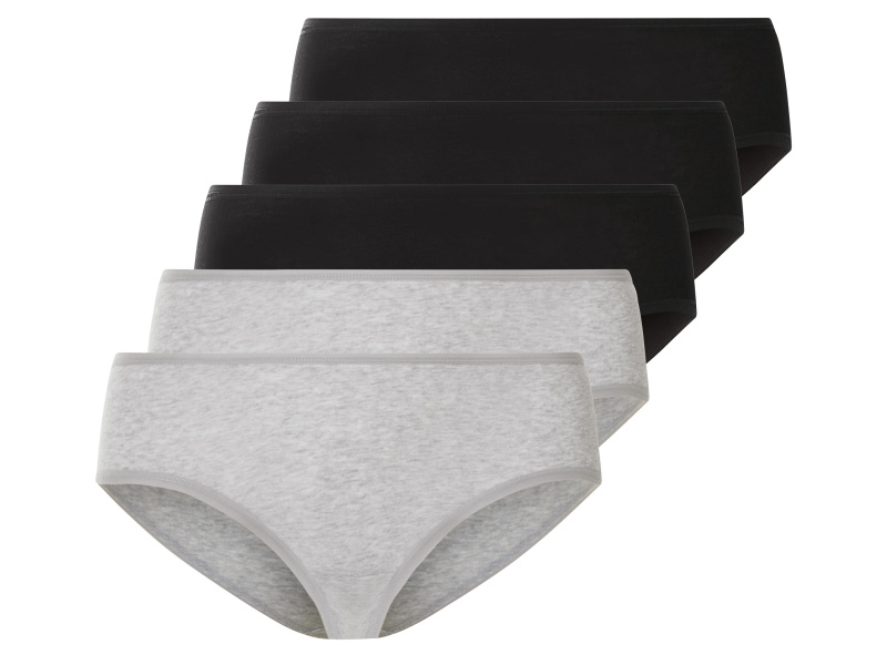 esmara® Dámské kalhotky Xxl, 5 kusů (3Xl (56/58), černá/šedá)