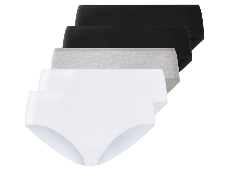 esmara® Dámské kalhotky Xxl, 5 kusů (Xxl (52-54), černá/šedá/bílá)