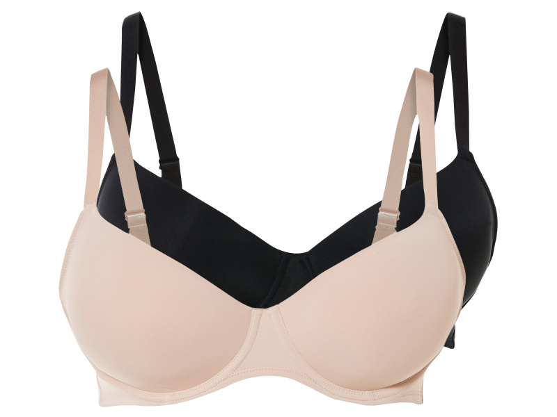esmara® Dámská podprsenka Xxl, 2 kusy (černá/béžová, 90C)