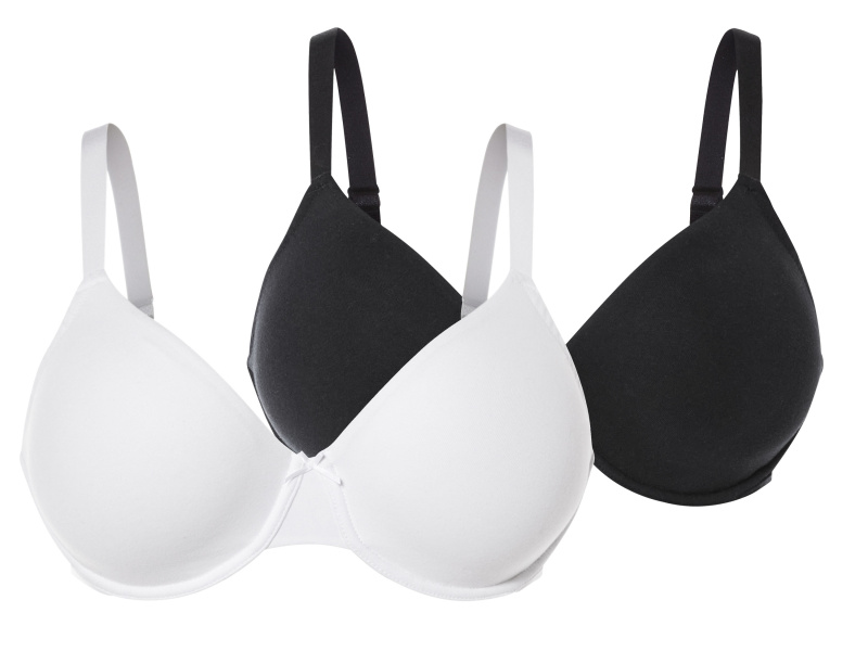 esmara® Dámská podprsenka Xxl, 2 kusy (černá/bílá, 90E)