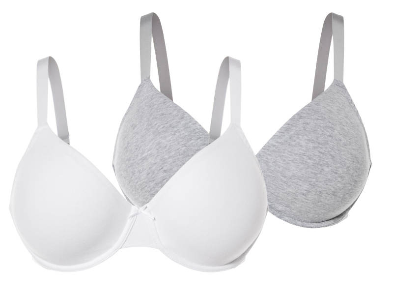 esmara® Dámská podprsenka Xxl, 2 kusy (šedá/bílá, 90E)
