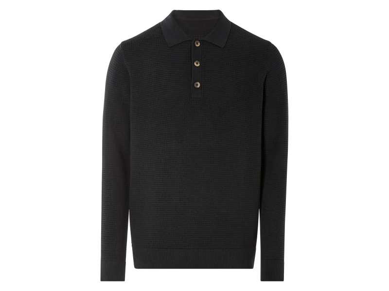 Livergy® Pánské polotriko s dlouhými rukávy (černá, M (48/50))