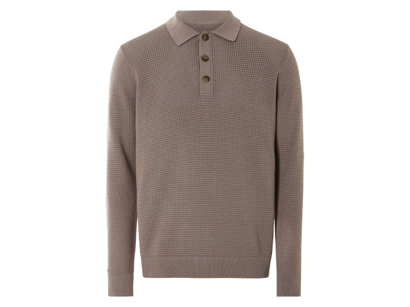 Livergy® Pánské polotriko s dlouhými rukávy (hnědá, XL (56/58))