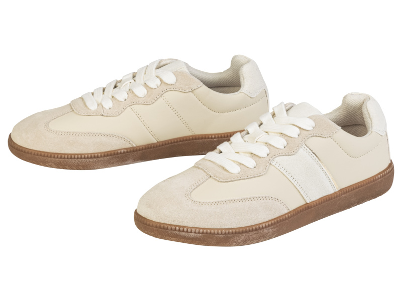 esmara® Dámská kožená obuv „Sneaker" (béžová/bílá, 38)