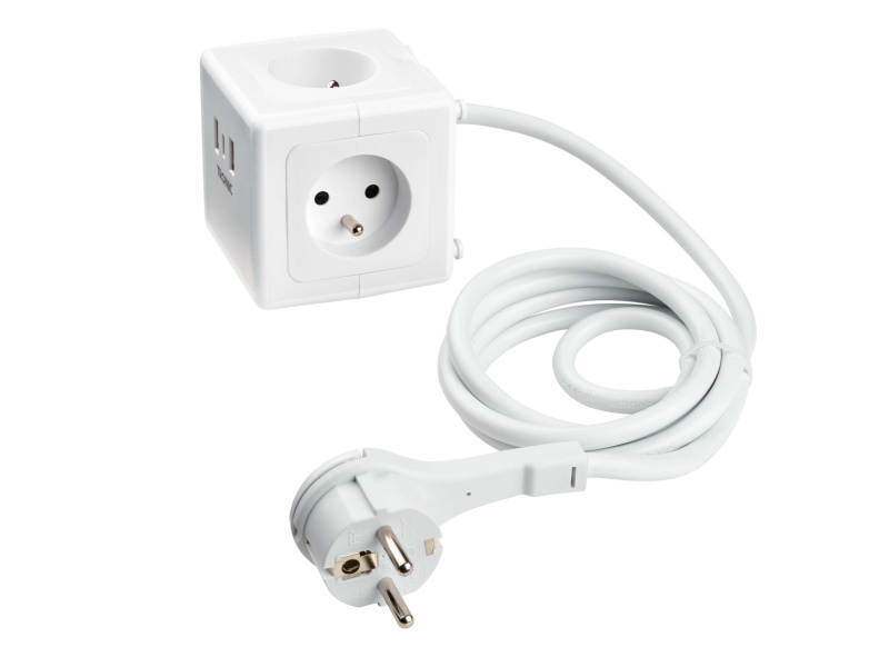 Tronic® Zásuvková kostka s USB porty (bílá)