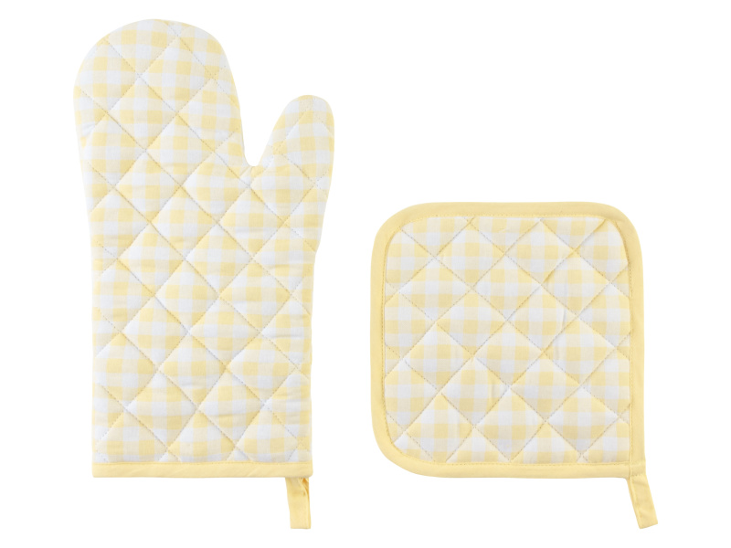 Livarno home Kuchyňská zástěra / Kuchyňské rukavice (kuchyňská rukavice / chňapka, žlutá)