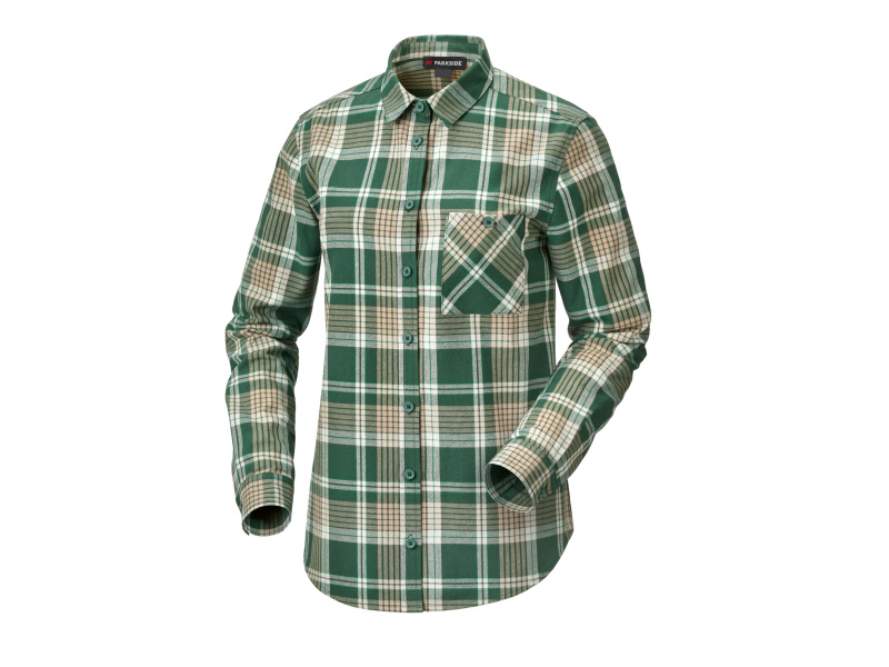 Parkside® Dámská flanelová košile (zelená/béžová/bílá, 36)