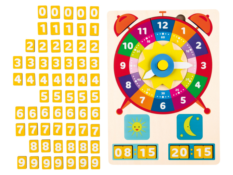 Playtive Dřevěné puzzle (puzzle s hodinami)