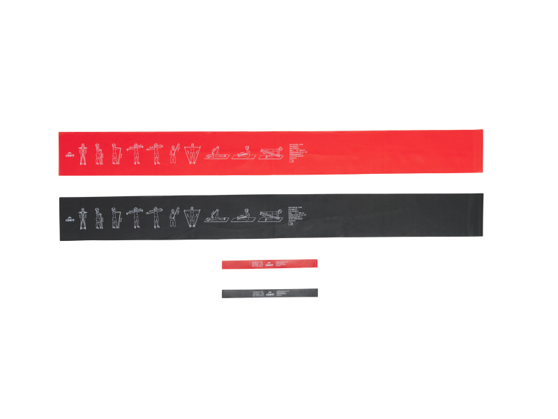 Crivit Sada posilovacích pásů, 4dílná (červená/černá)