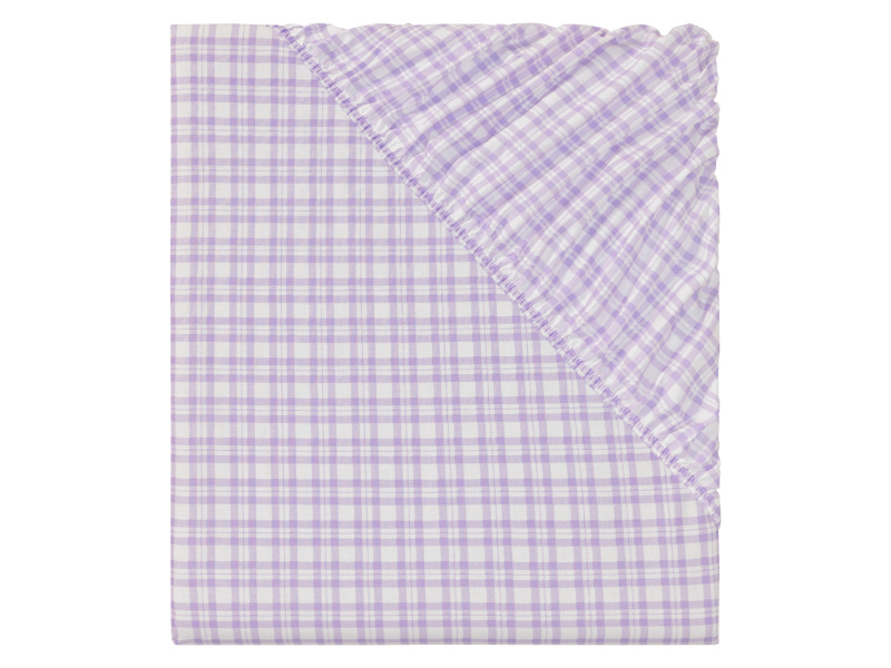 Livarno home Napínací prostěradlo Renforcé, 180-200 x 200 cm (lila fialová / kostkovaná)