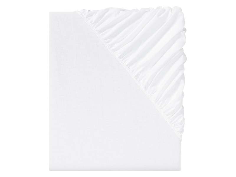 Livarno home Perkálové napínací prostěradlo, 180-200 x 200 cm (bílá)