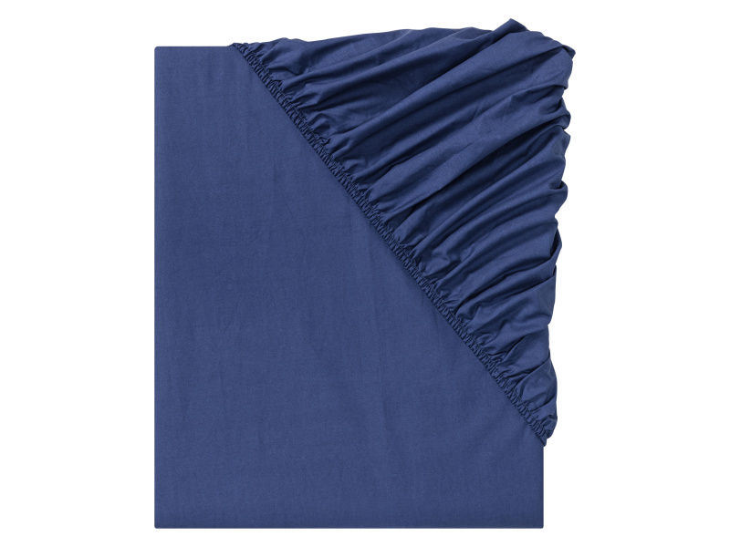Livarno home Perkálové napínací prostěradlo, 180-200 x 200 cm (modrá)