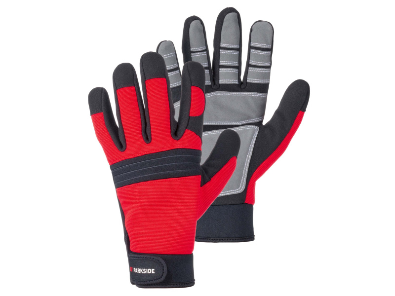 Parkside® Dámské / Pánské pracovní rukavice (černá/červená, 8)