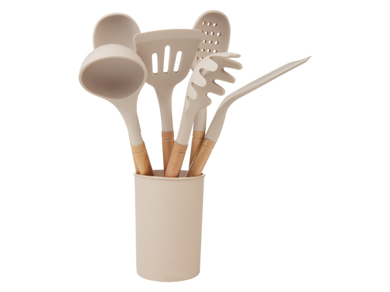 Livarno home Sada kuchyňského náčiní, 7dílná (béžová)