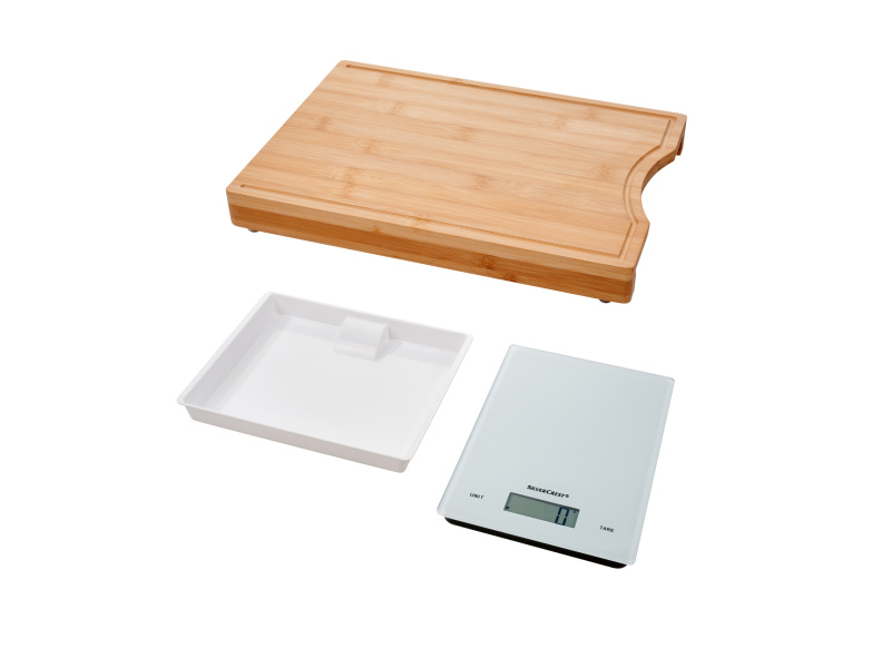 Silvercrest® Kitchen Tools Bambusové prkénko s digitální kuchyňskou váhou Sswa 5 A1