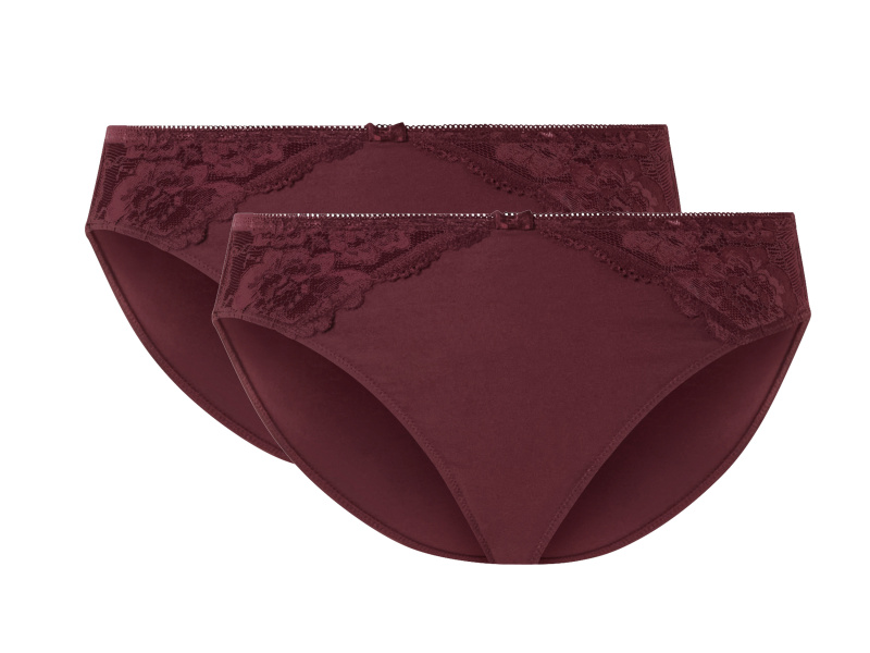 esmara® Dámské kalhotky s krajkou, 2 kusy (červená, S(36/38))