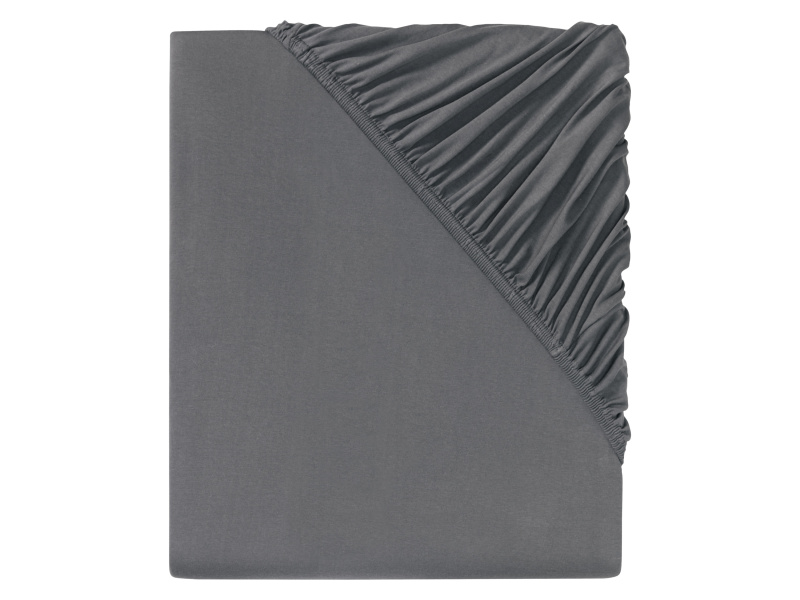 Livarno home Žerzejové napínací prostěradlo, 90-100 x 200 cm (tmavě šedá)