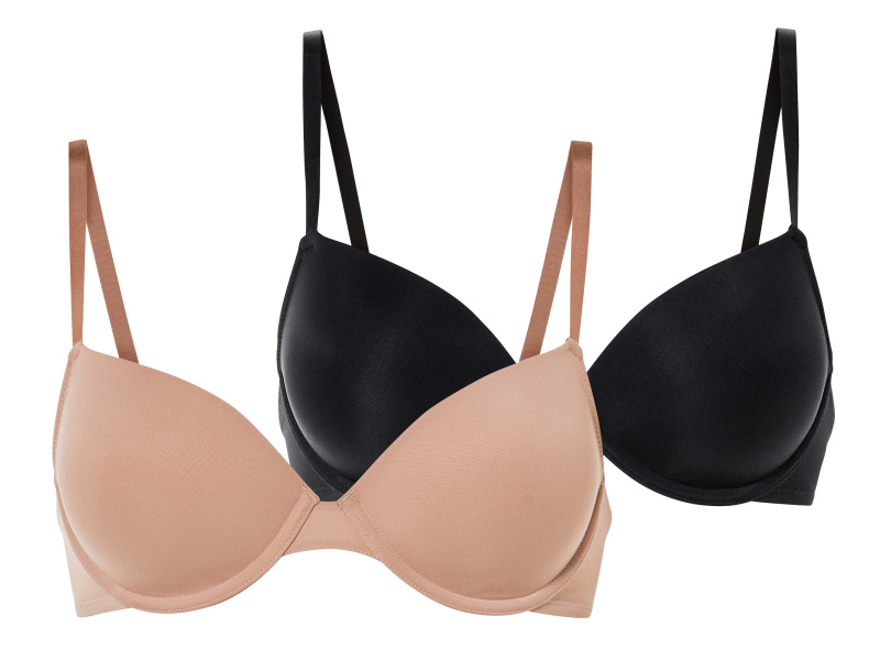 esmara® Dámská podprsenka, 2 kusy (černá/béžová, 85C)
