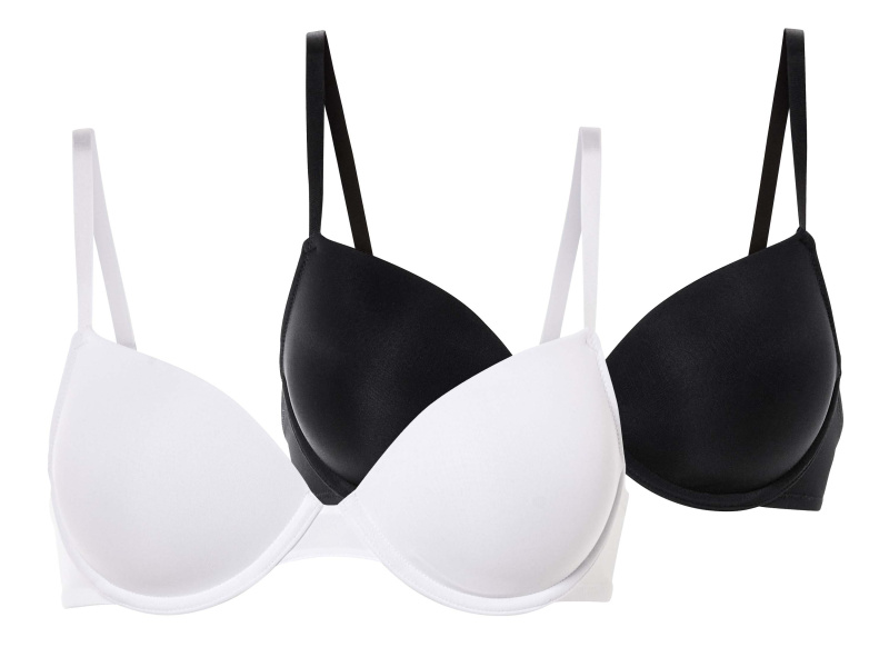 esmara® Dámská podprsenka, 2 kusy (černá/bílá, 85C)