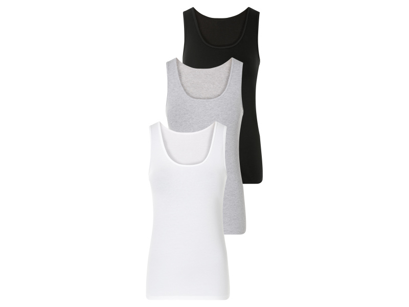esmara® Dámské tílko, 3 kusy (Xs(32/34), černá/šedá/bílá)