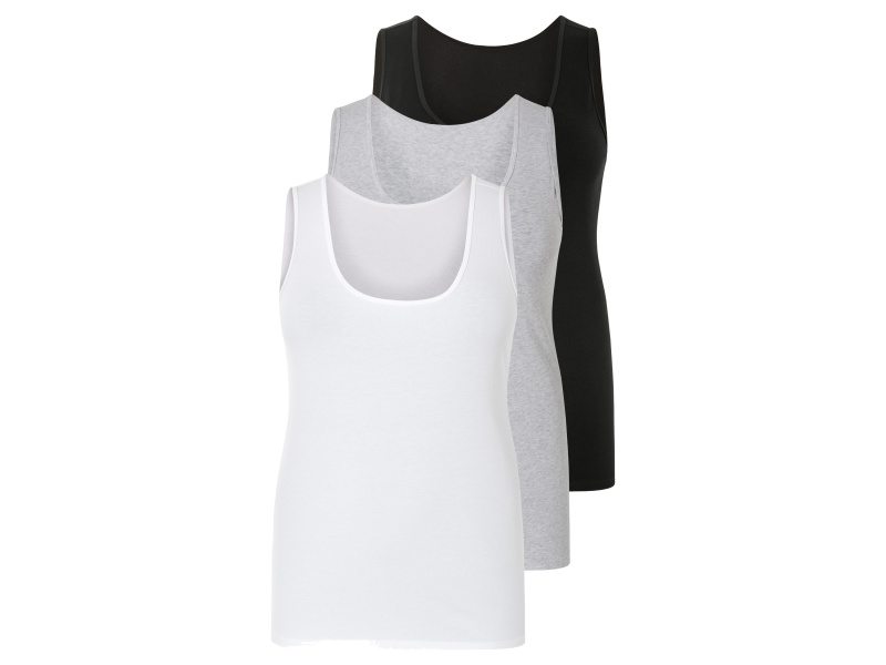 esmara® Dámské tílko Xxl, 3 kusy (3Xl (56/58), černá/šedá/bílá)