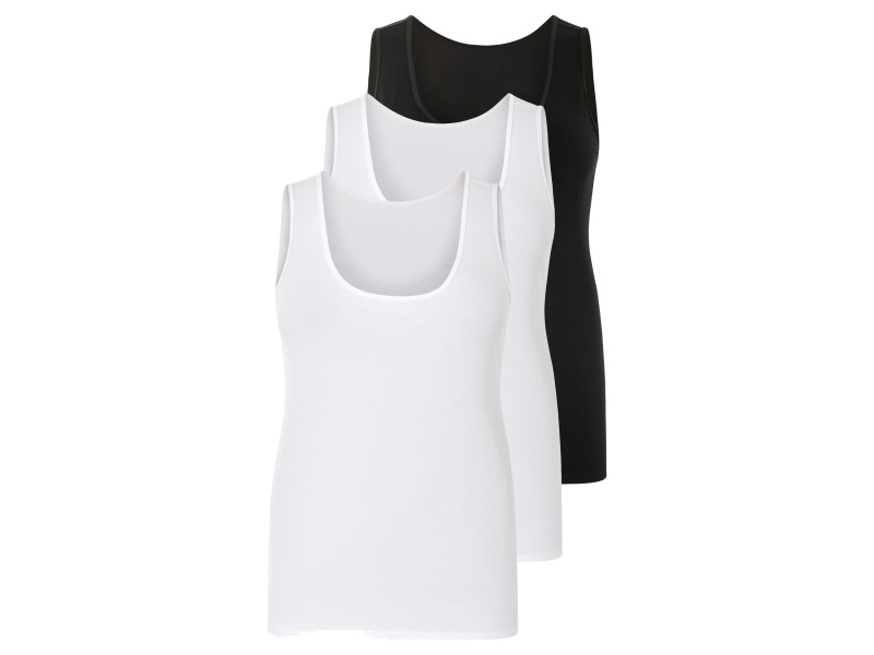 esmara® Dámské tílko Xxl, 3 kusy (3Xl (56/58), černá/bílá)