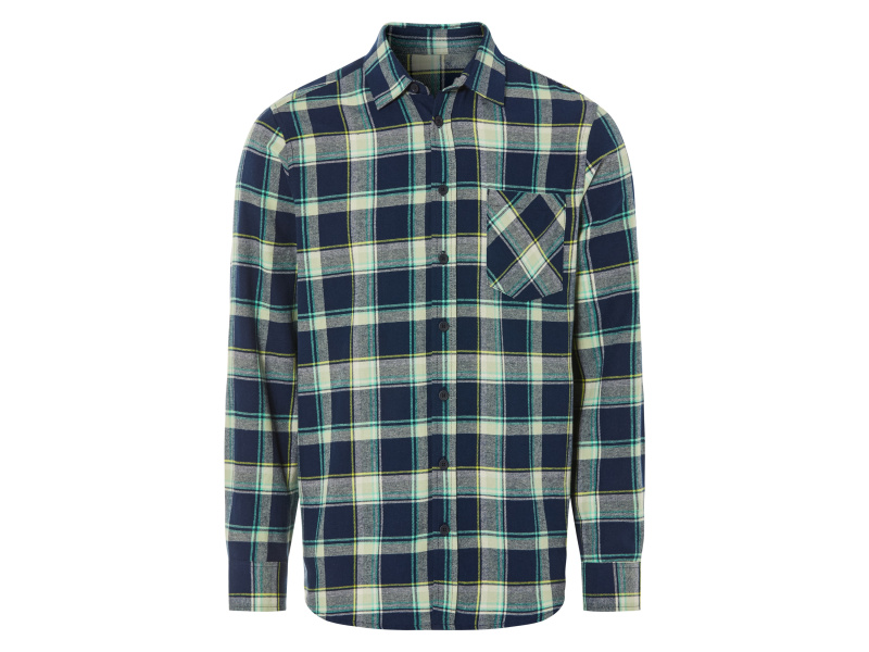 Livergy® Pánská volnočasová flanelová košile (navy modrá / zelená / žlutá, M (39/40))