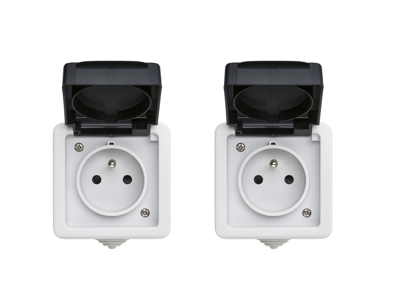 Parkside® Zásuvka / Vypínač do vlhkých prostor, Ip54 (dvojitá zásuvka)