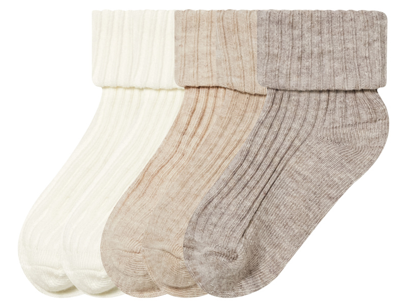 lupilu® Dětské ponožky s BIO bavlnou, 5 párů (15-18, bílá/béžová/šedá)
