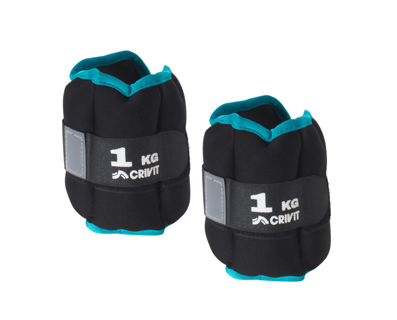 Crivit Pomůcky na cvičení (zátěžová manžeta, 2x 1kg)