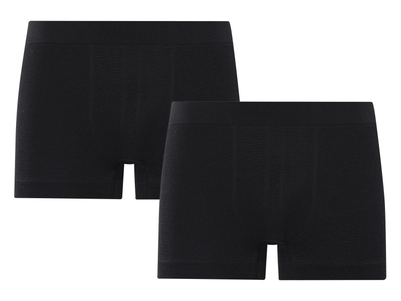 Livergy® Pánské bezešvé boxerky, 2 kusy (6/L, černá)