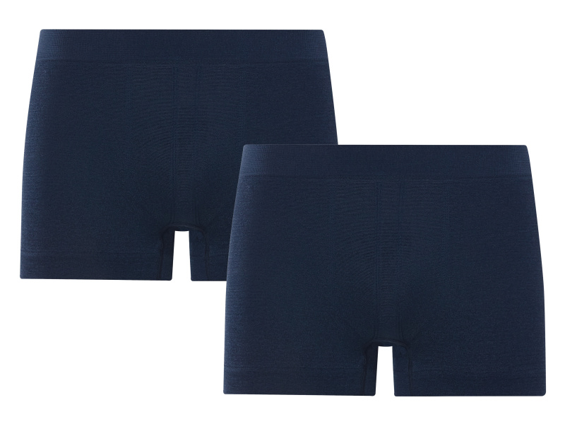 Livergy® Pánské bezešvé boxerky, 2 kusy (6/L, navy modrá)