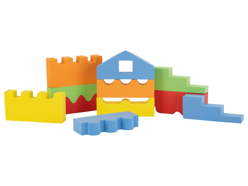Playtive Pěnové stavebnicové puzzle, 11dílná sada (barevná)