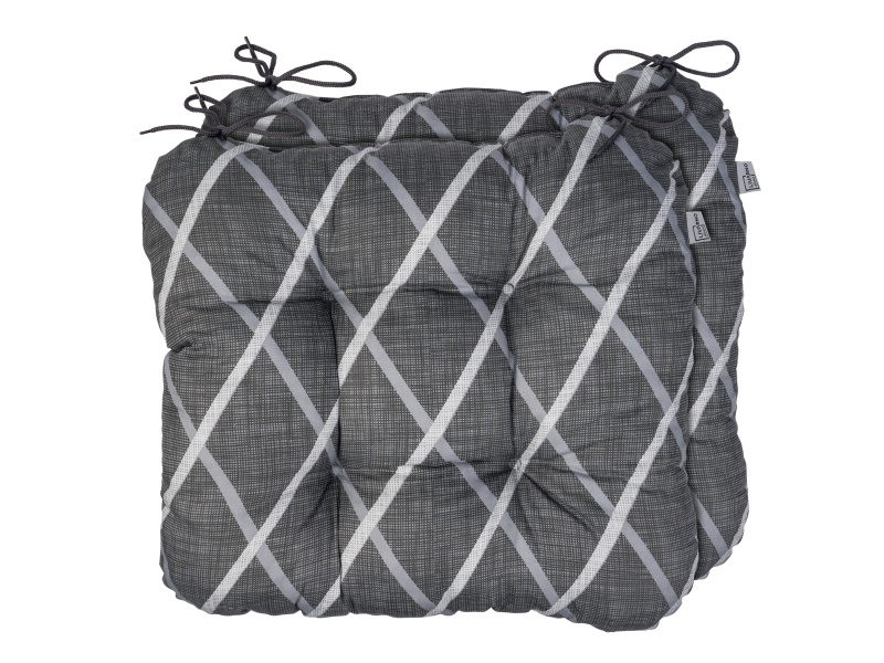 Livarno home Podsedák Valencia/Miami 40 x 43 cm, 2 kusy (kostkovaná, antracitová)