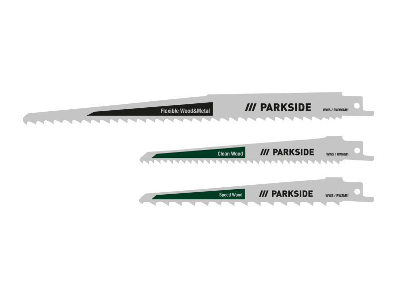 Parkside® Sada pilových listů Pfsz 3 B1, 3dílná (dřevo a plast)