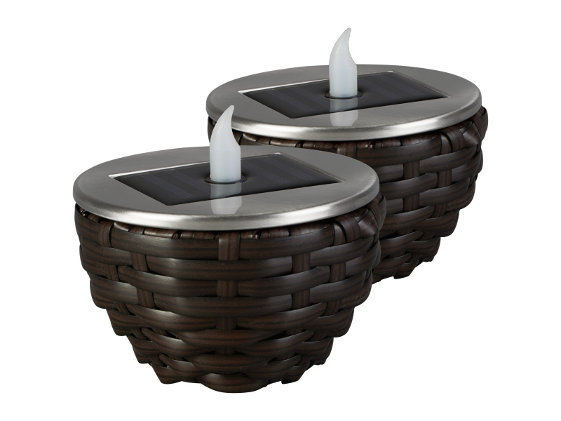 Livarno home Solární LED svítidlo (2dílná sada tmavě hnědá)
