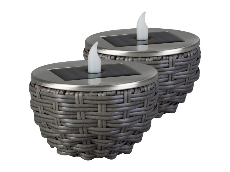 Livarno home Solární LED svítidlo (2dílná sada antracitová)