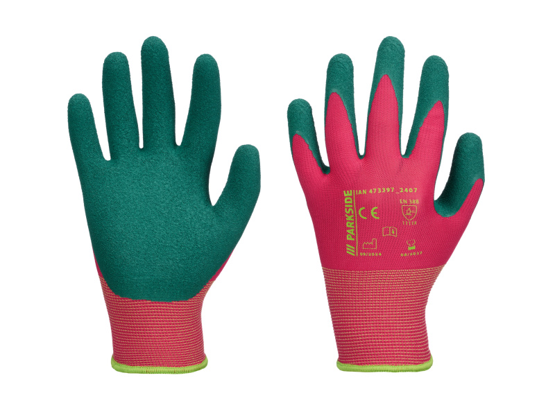 Parkside® Dámské / Pánské zahradní rukavice (růžová/zelená, 10)