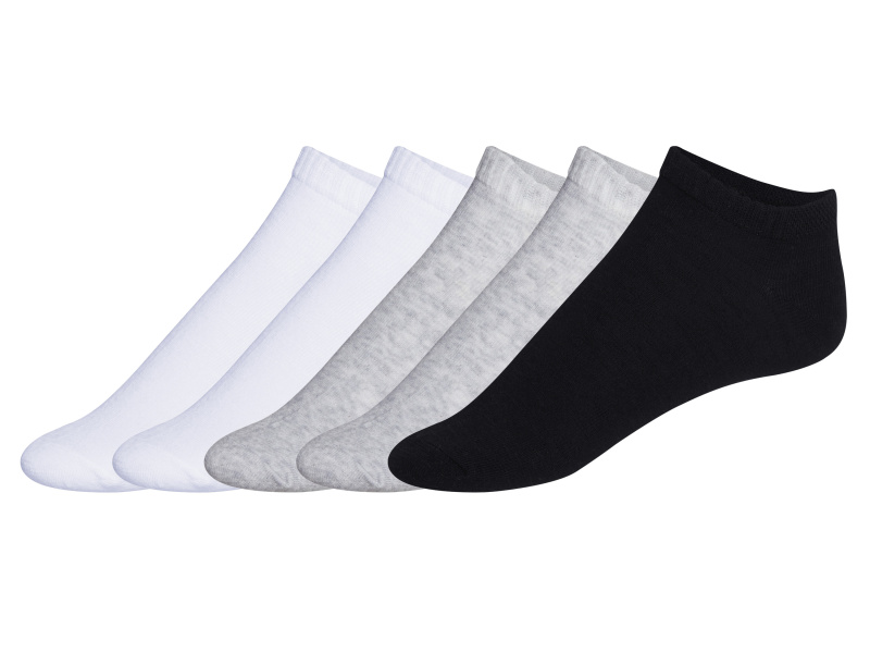 esmara® Dámské nízké ponožky, 5 párů (bílá/šedá/černá, 39-42)
