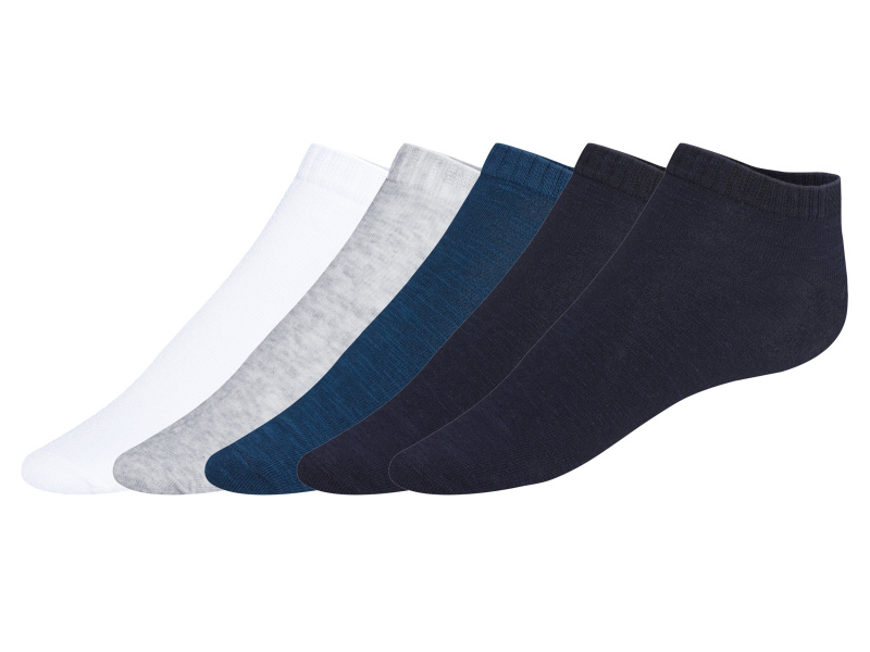 Livergy® Pánské nízké ponožky, 5 párů (modrá/bílá/šedá, 43-46)
