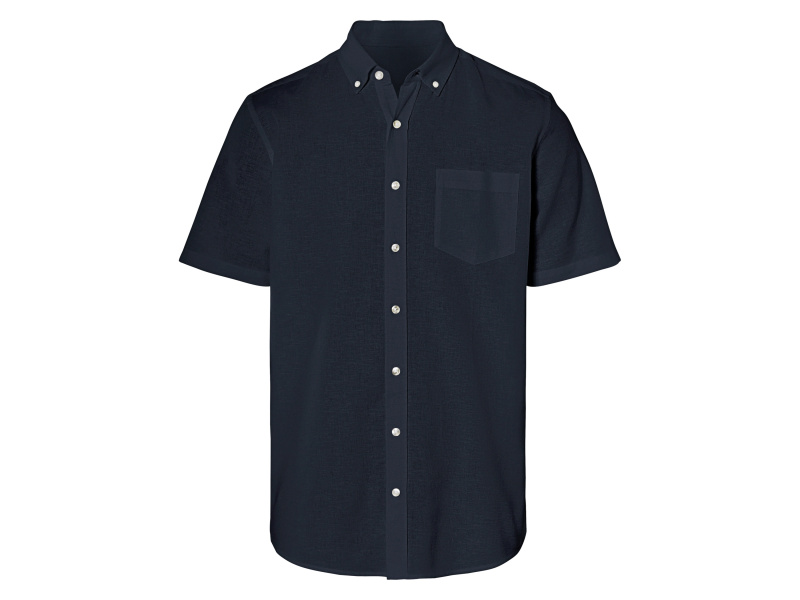 Livergy® Pánská lněná košile (navy modrá, XXL (45/46))