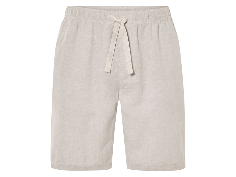Livergy® Pánské bermudy s podílem lnu (béžová, XL (56/58))