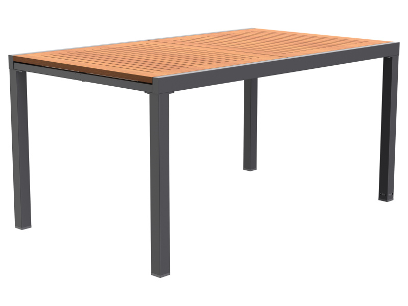 Livarno home Hliníkový rozkládací stůl Valencia, 150–200 x 90 cm, hnědá