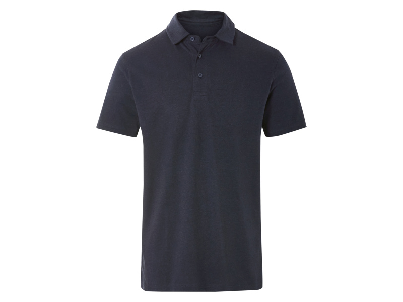 Livergy® Pánské polotriko s podílem lnu (navy modrá, M (48/50))