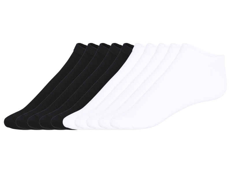 Livergy® Pánské nízké ponožky, 10 párů (bílá/černá, 43-46)