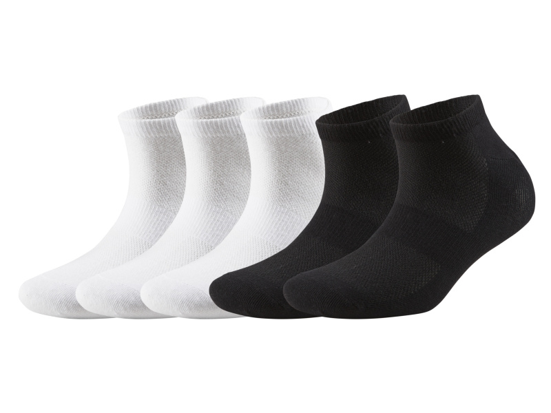 Crivit Dámské nízké ponožky, 5 párů (bílá/šedá/černá, 35-38)