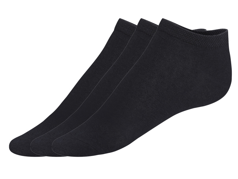 Livergy® Pánské nízké ponožky s BIO bavlnou, 3 páry (černá, 43-46)
