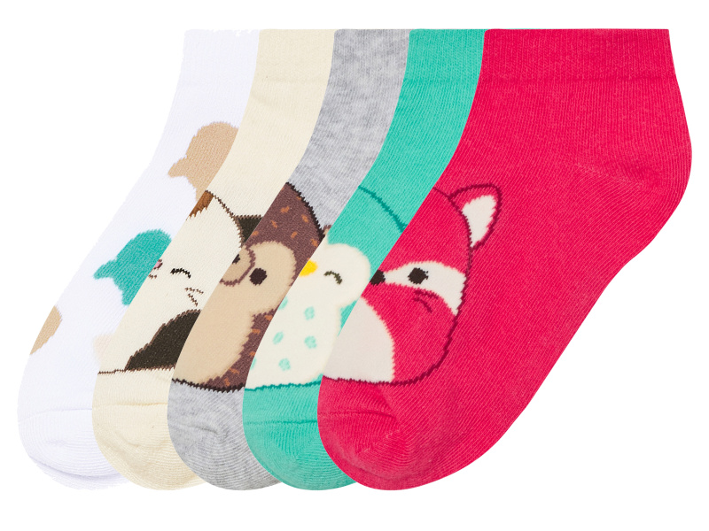 Dětské kotníkové ponožky, 5 párů, s bavlnou (Squishmallows, 31/34)